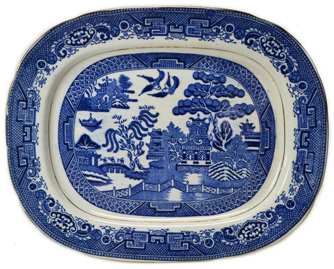 Blue & White Transfer Printed Pottery from Staffordshire, England