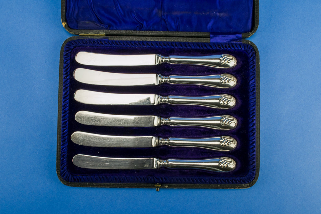 6 silver butter knives
