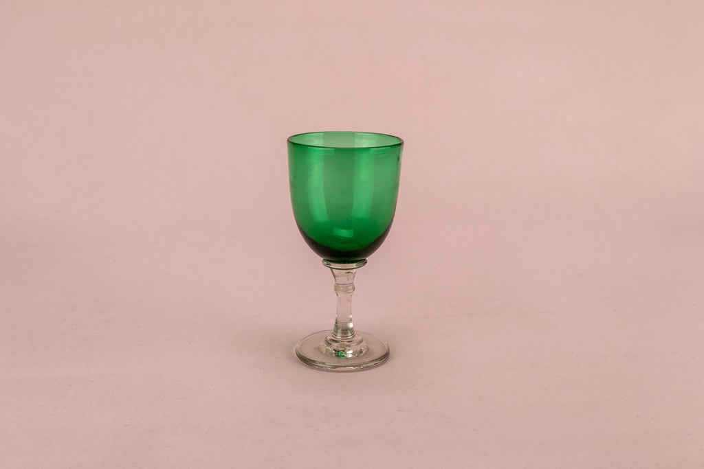 Green dessert wine glass