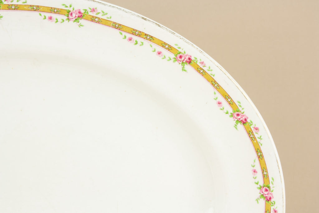 Pink floral serving platter