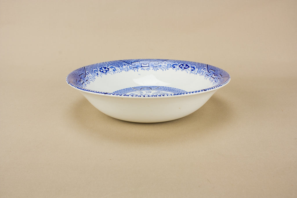 Blue willow serving bowl