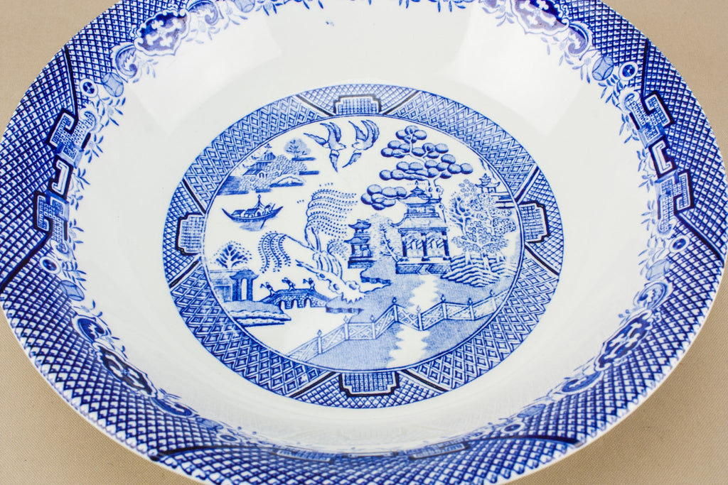 Blue willow serving bowl