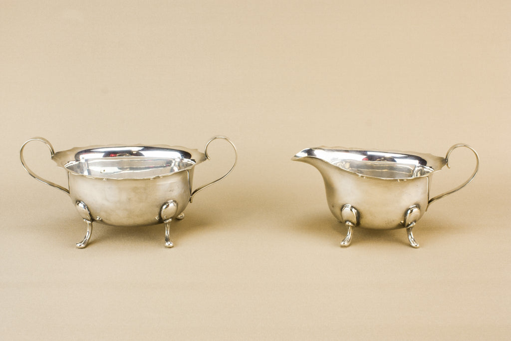 Silver plated tea set trio