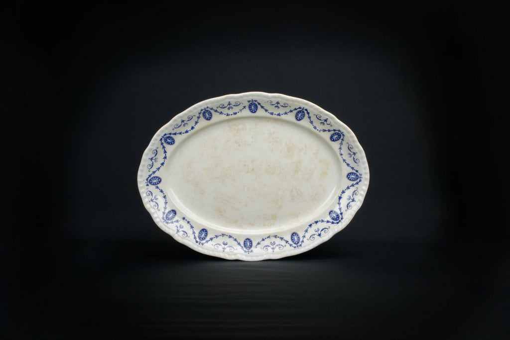 Large blue and white platter