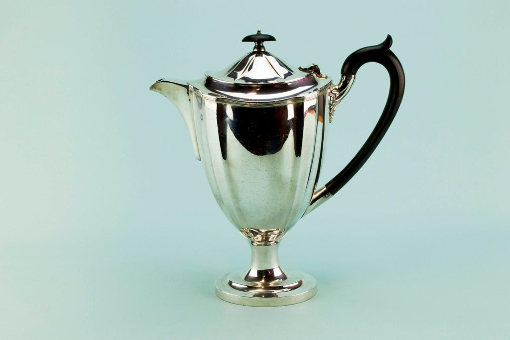 Tall silver plated coffee pot, circa 1930
