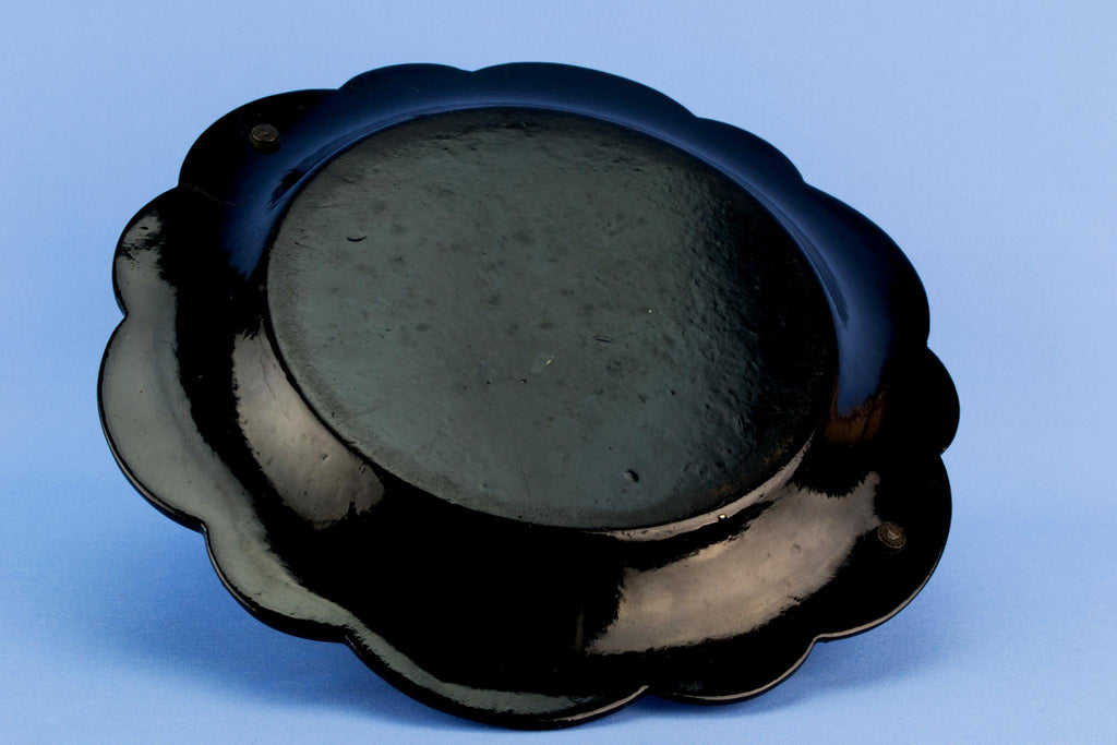 Black papier mache serving dish, English mid 19th century