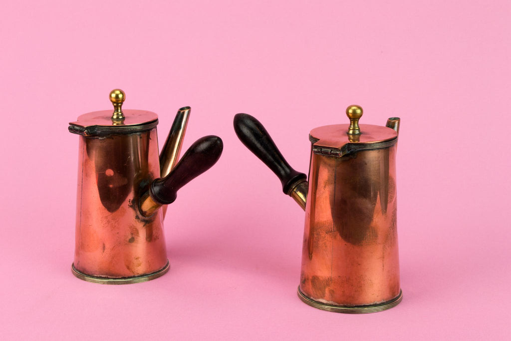 2 Copper Arts & Crafts Coffee Pots, English Circa 1900