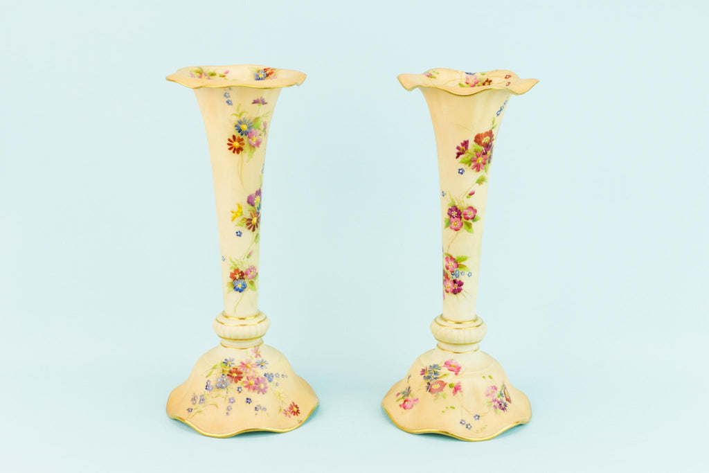 2 Art Nouveau Royal Worcester Vases, English Circa 1910