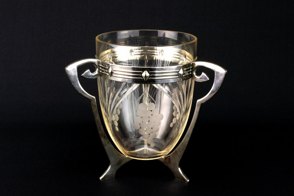 WMF Silver Plated & Glass Ice Bucket, German Early 1900s