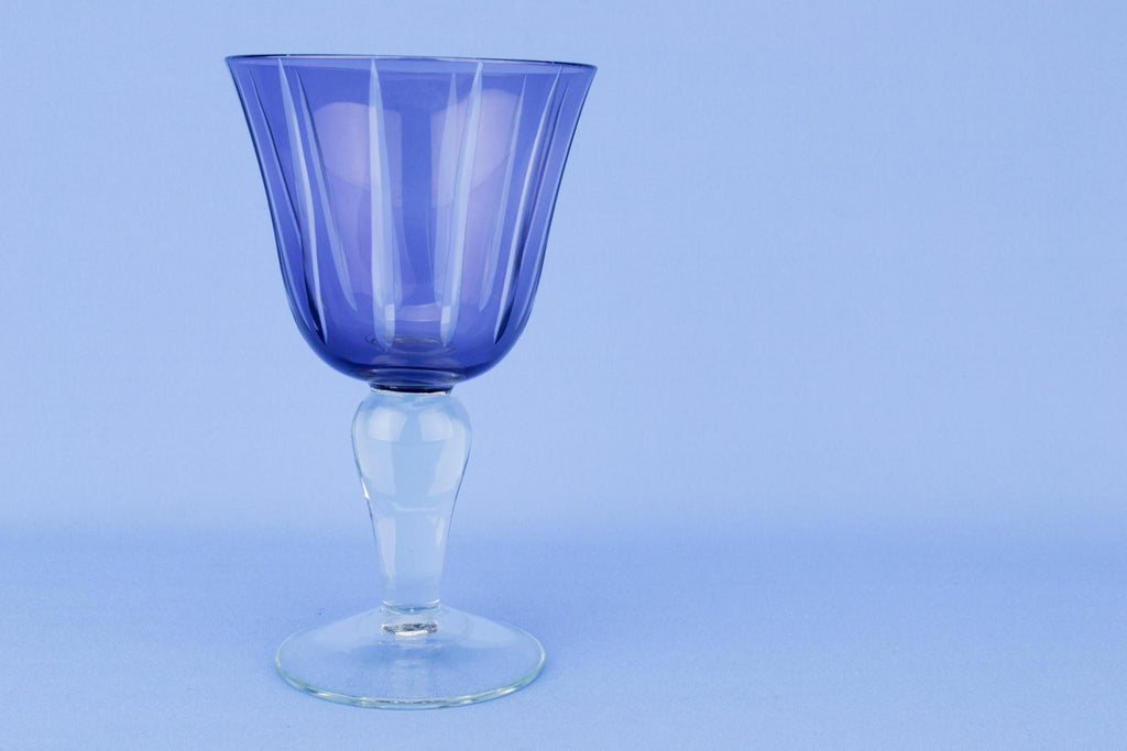 2 Amethyst Wine Glass Goblets