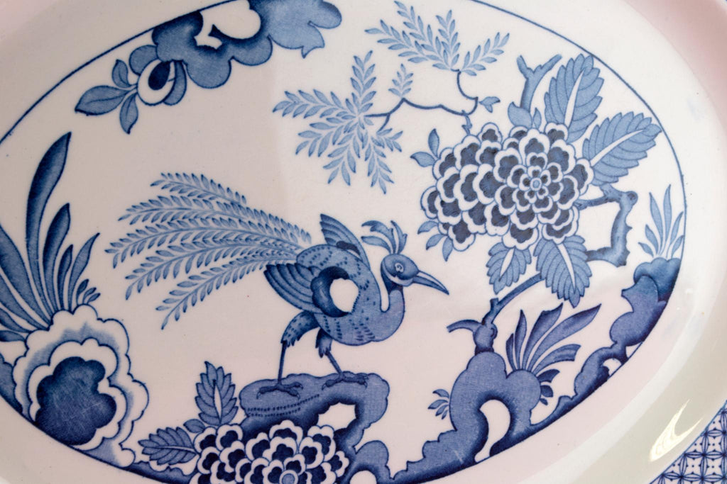 Large Blue & White Yuan Platter, English 1910s
