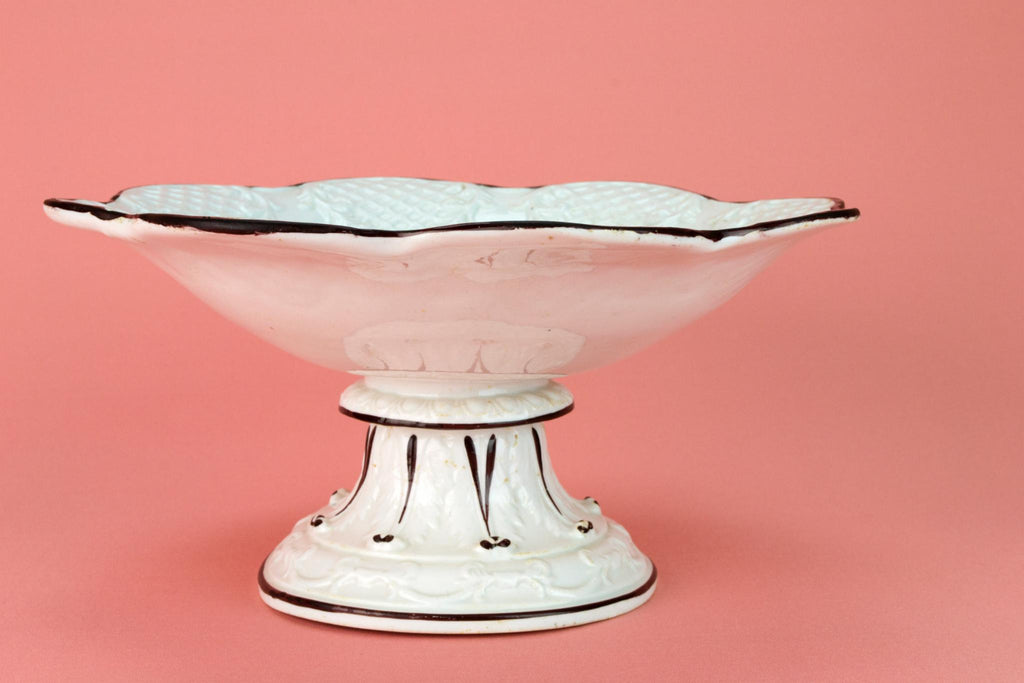 Stem Bowl with Painted Flowers, English Circa 1830