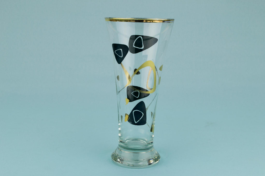 2 Gilded Beer Glasses, English 1960s