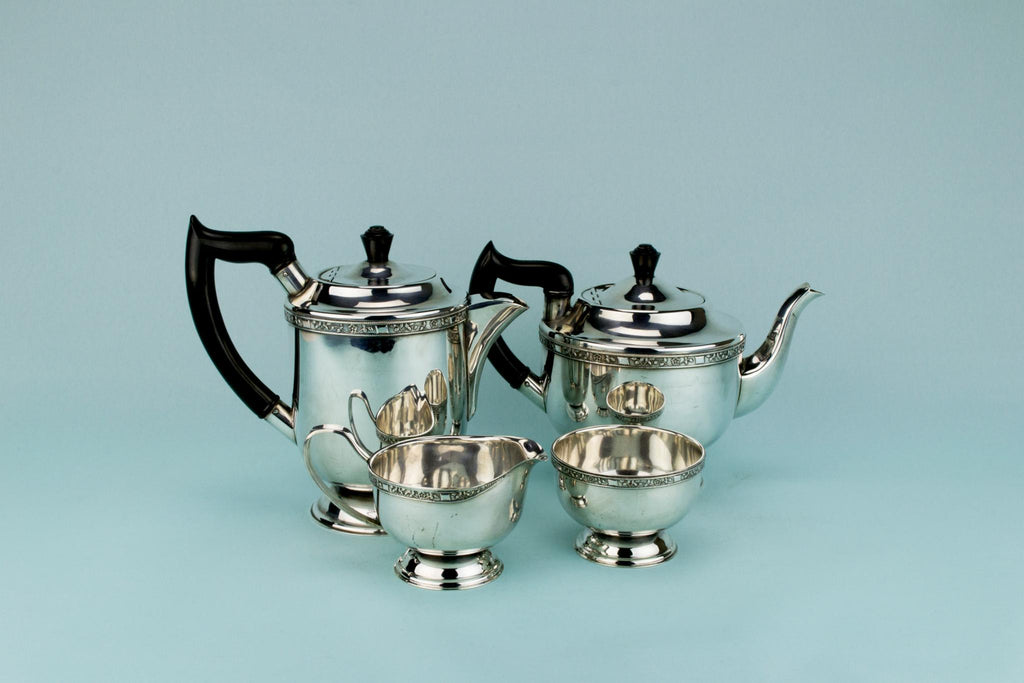 Tea and Coffee Set Silver Plated, English 1950s