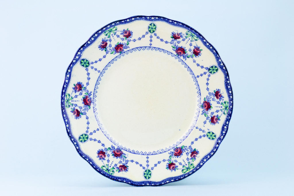 Blue and White Dinner Plate, English Circa 1910