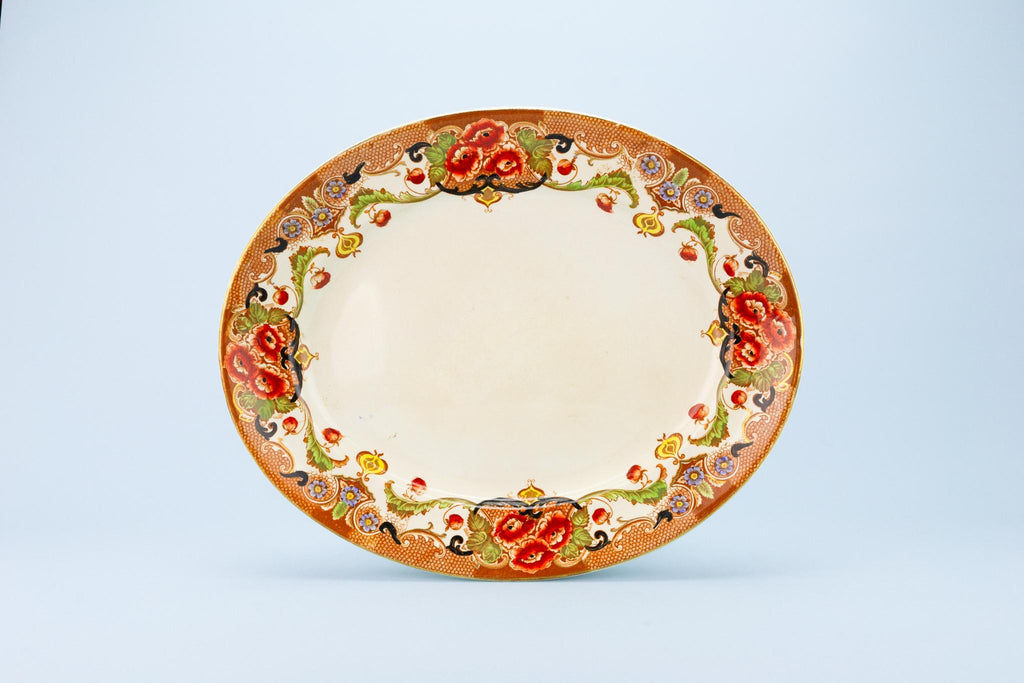 Serving Platter with Flowers, English Circa 1910