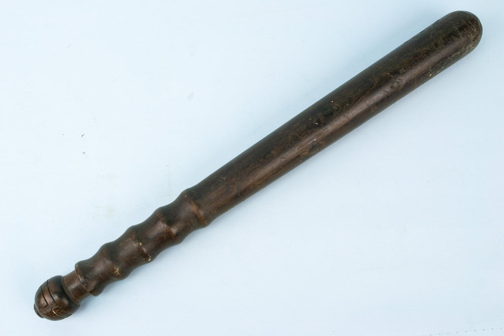 Antique British Police Truncheon in Turned Wood