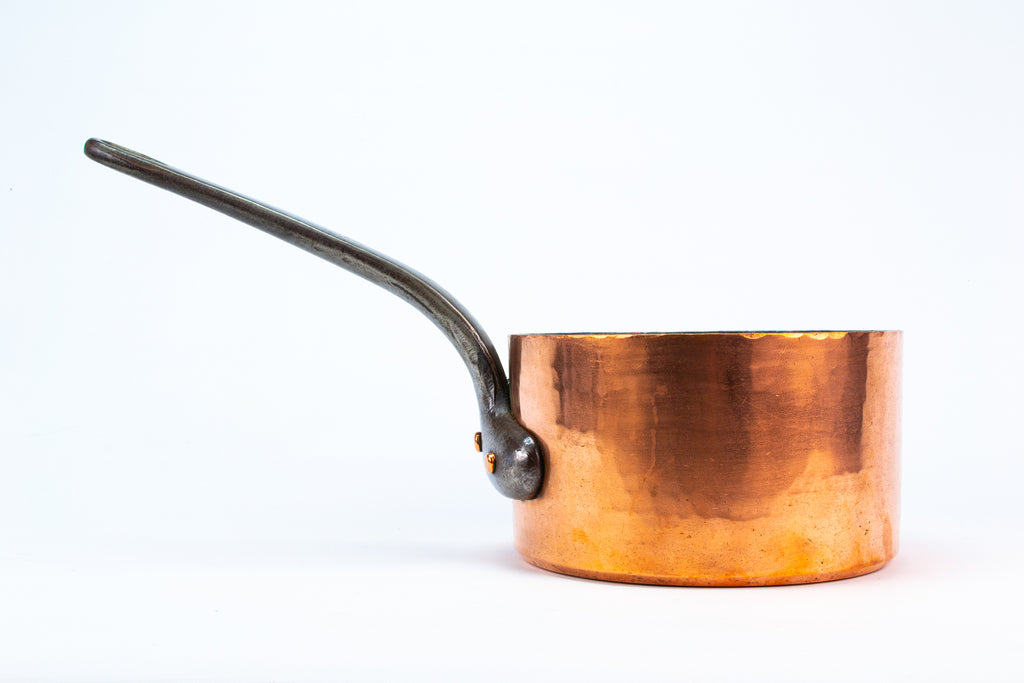 Large Saucepan in Polished Copper & Iron 19th Century