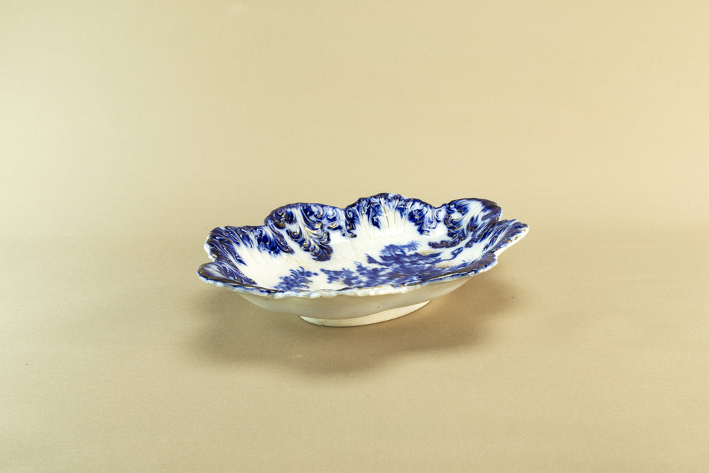 Flow blue serving bowl, late 19th c by Lavish Shoestring