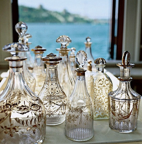 The popularity of using and collecting antique and vintage glass decanters