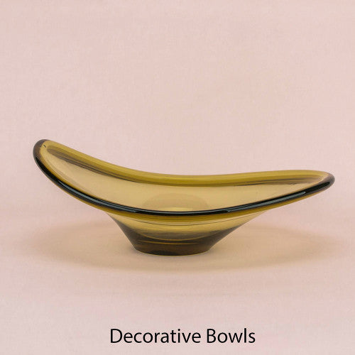 Amber glass modernist bowl