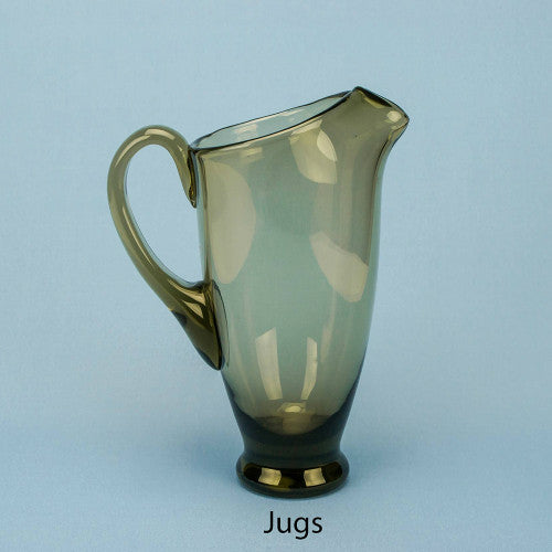 Smokey grey glass water jug