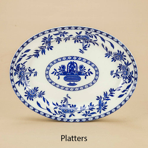 Blue and white platter