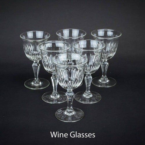 Set of cut wine glasses
