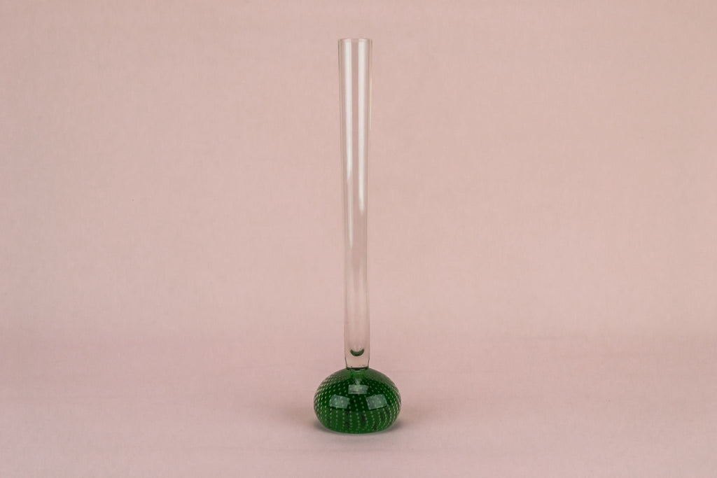 Small green glass bud ase