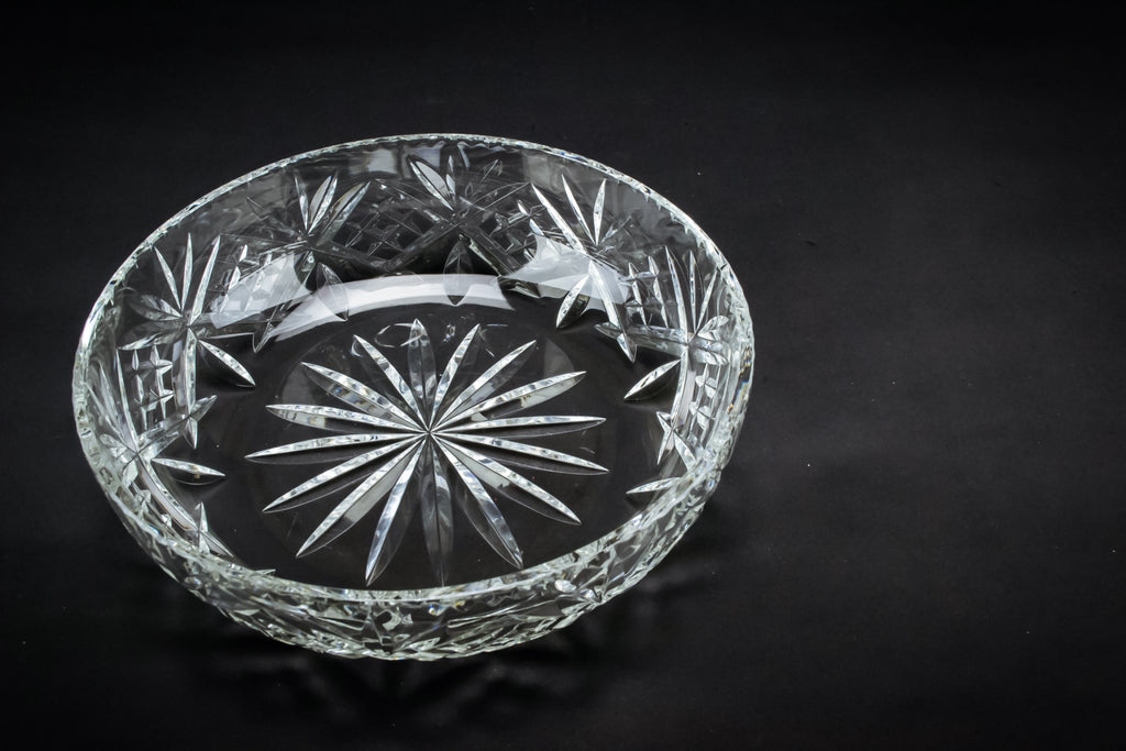 Cut glass serving bowl