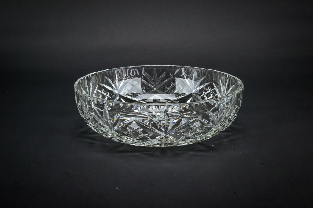 Cut glass serving bowl