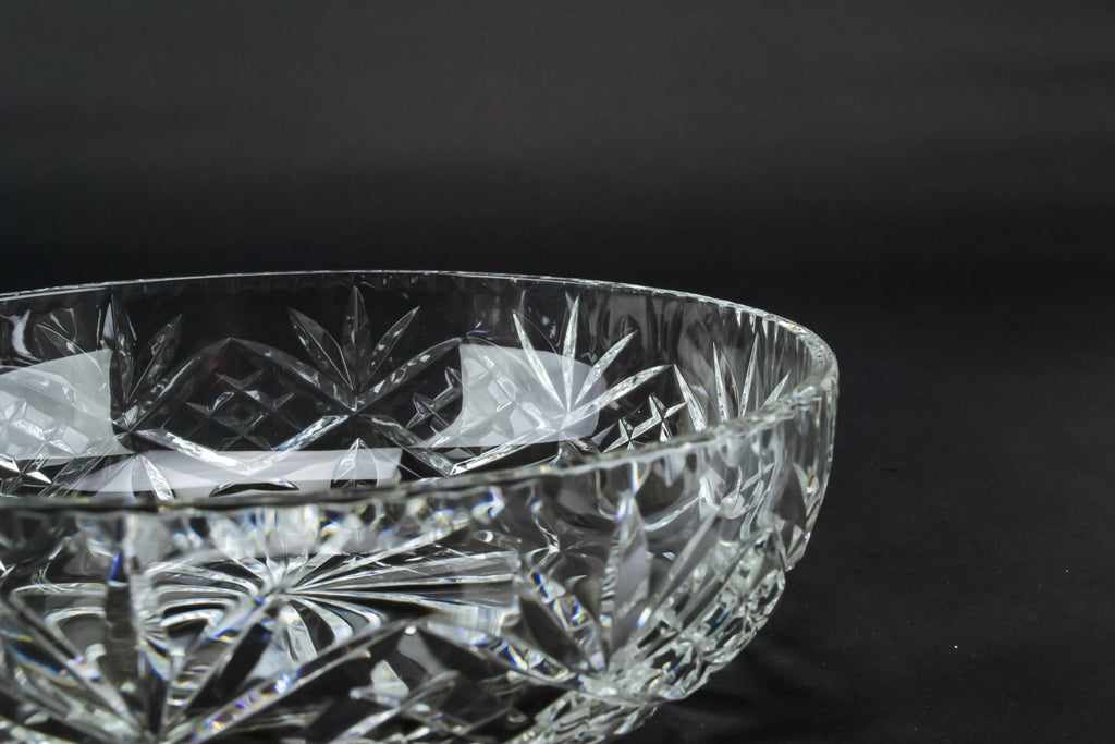 Cut glass serving bowl