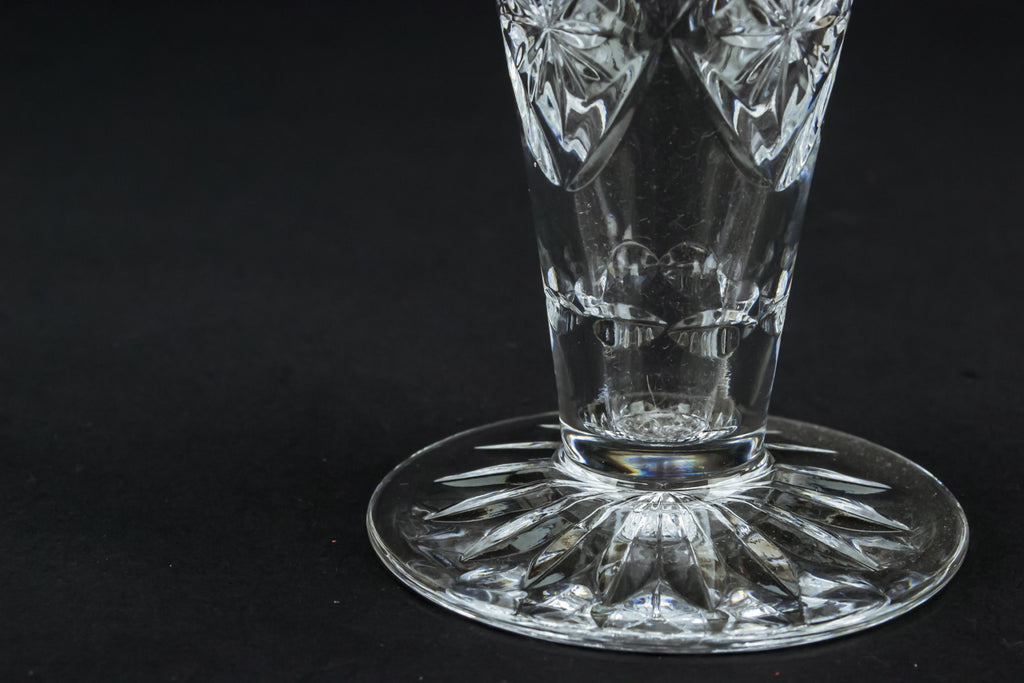 2 cut glass fluted vases
