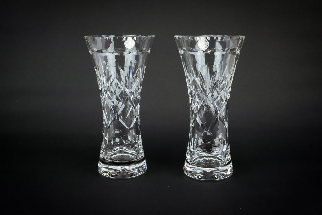 2 Webb Corbett crystal vases