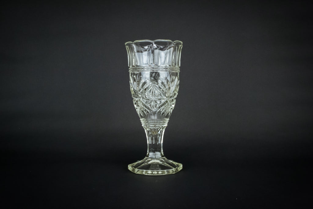 Octagonal glass vase