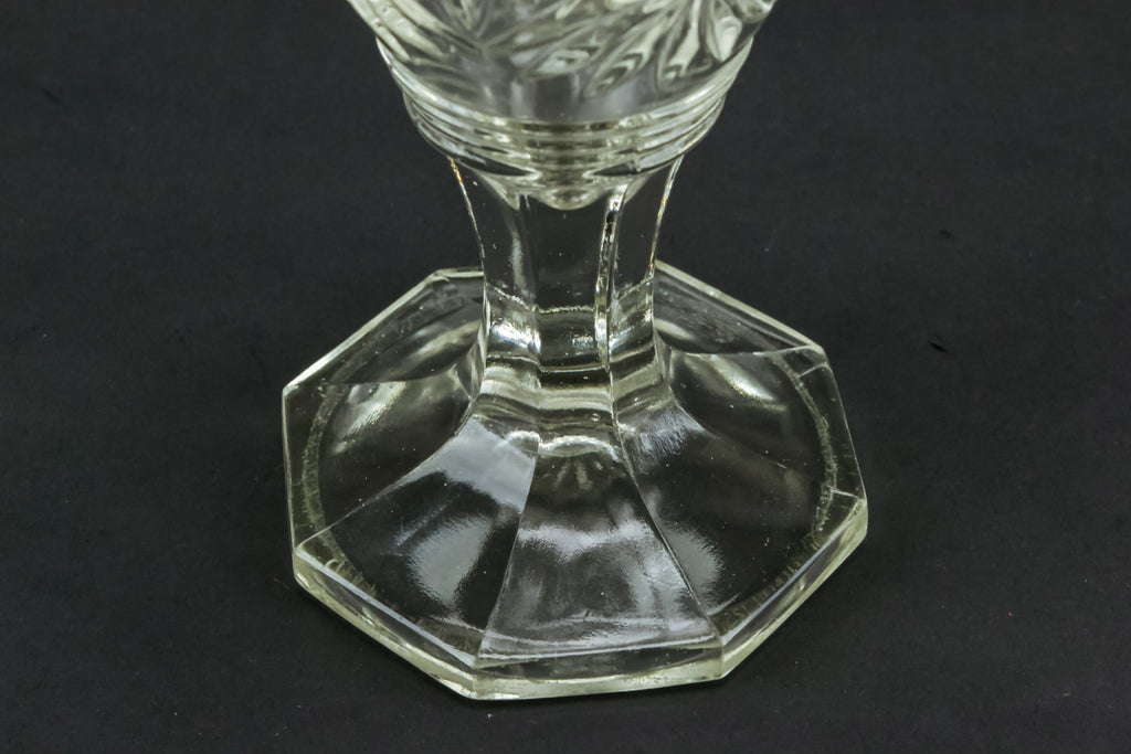 Octagonal glass vase