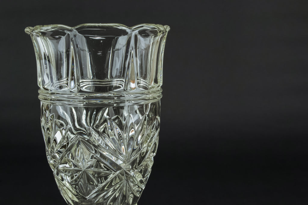 Octagonal glass vase