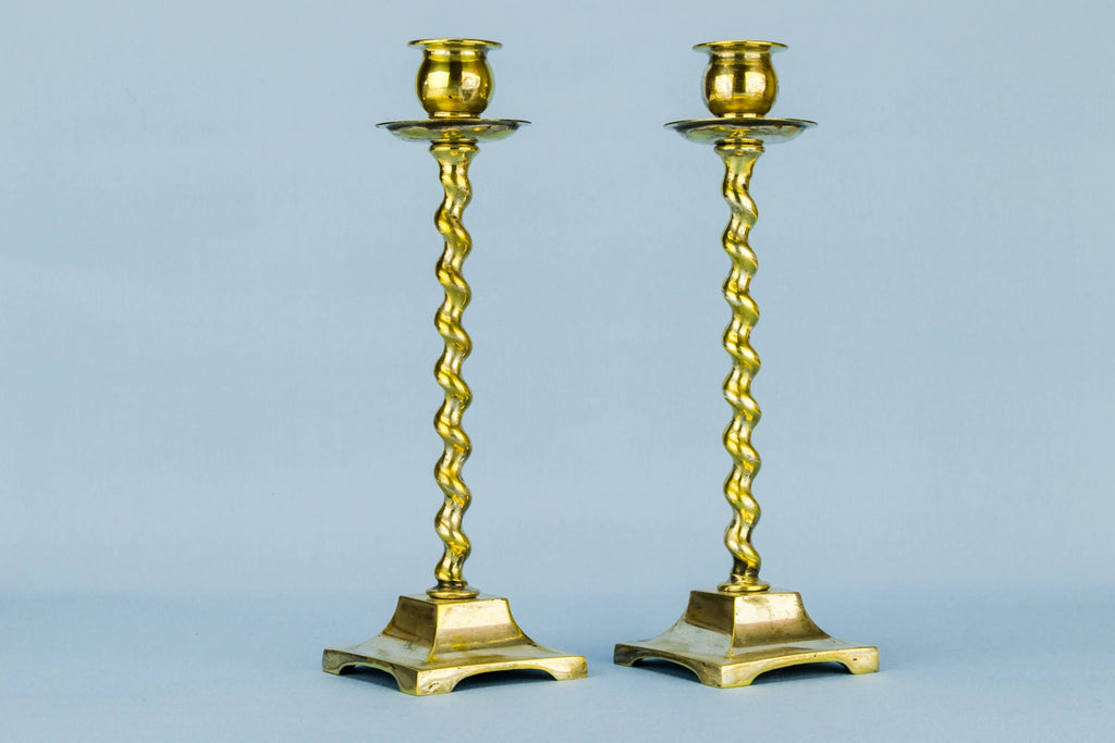 2 barley twist candlesticks