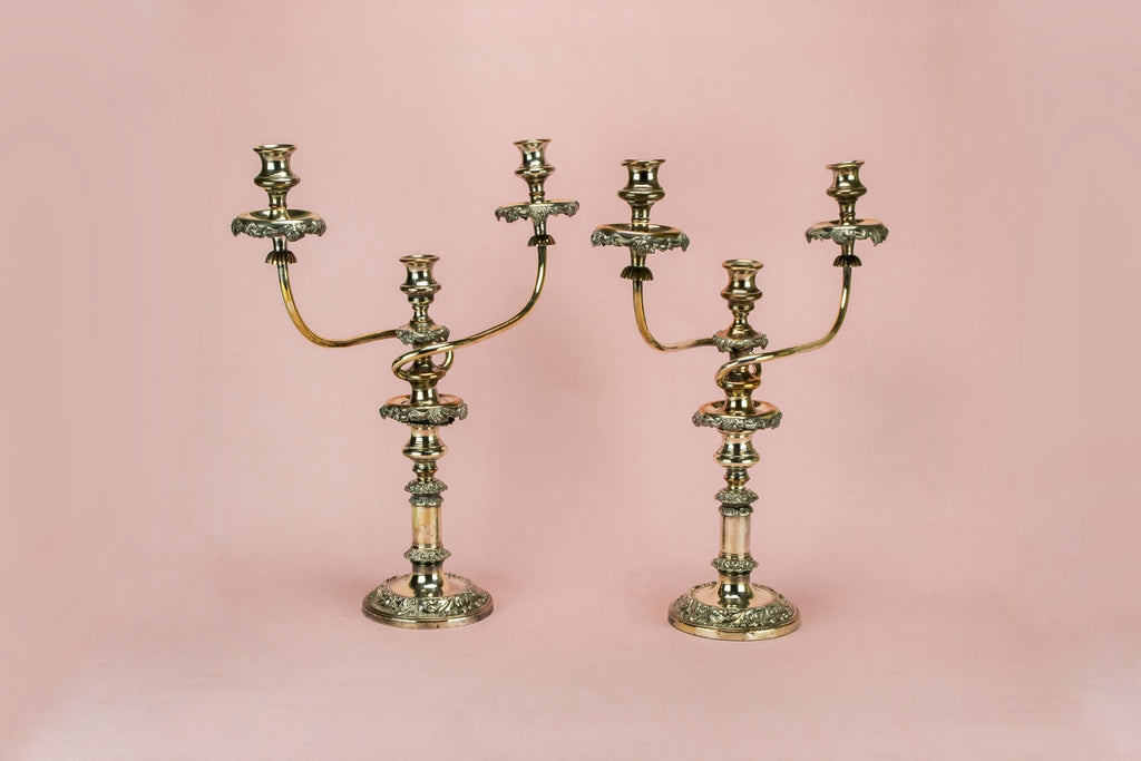 2 large candelabras