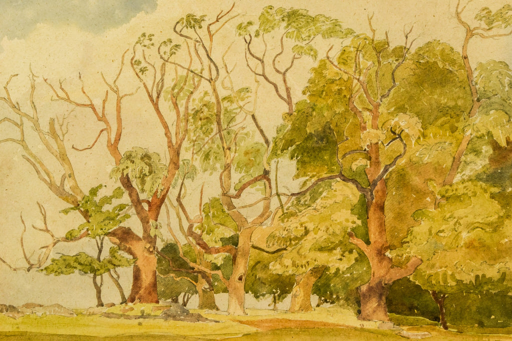 Framed landscape painting