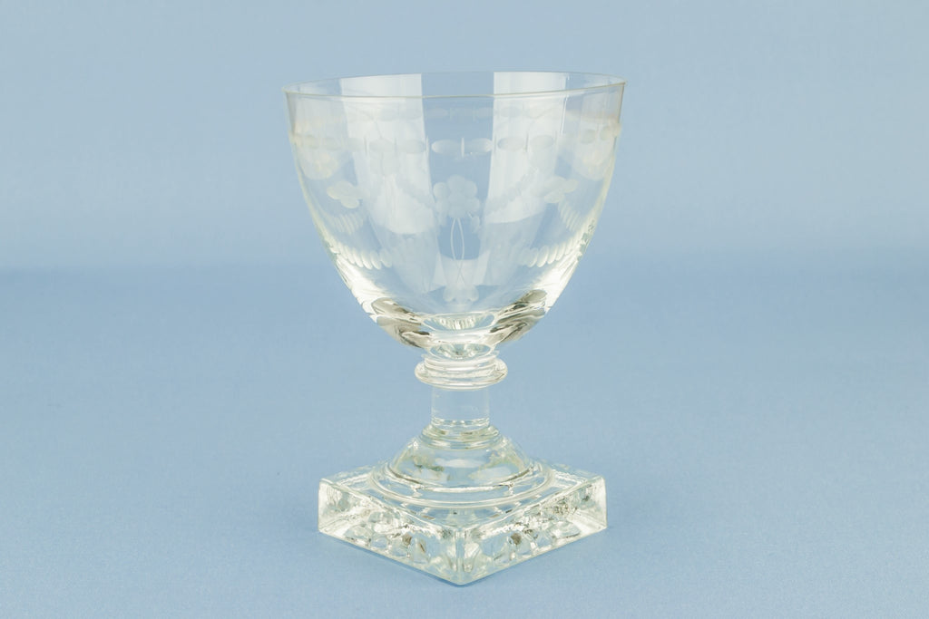 Engraved wine glass