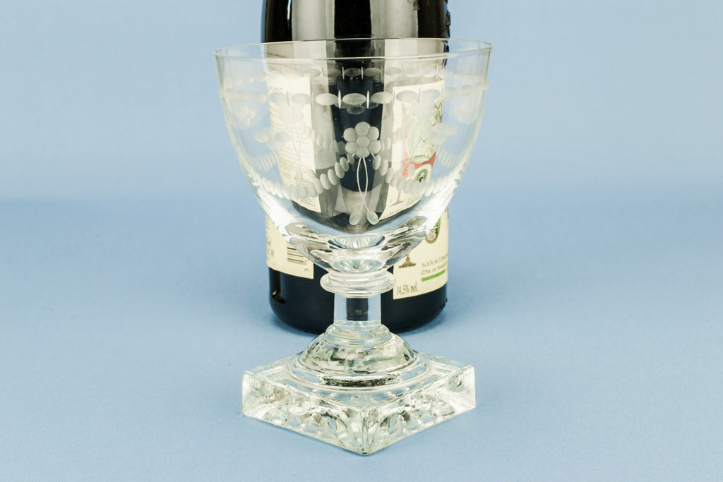 Engraved wine glass