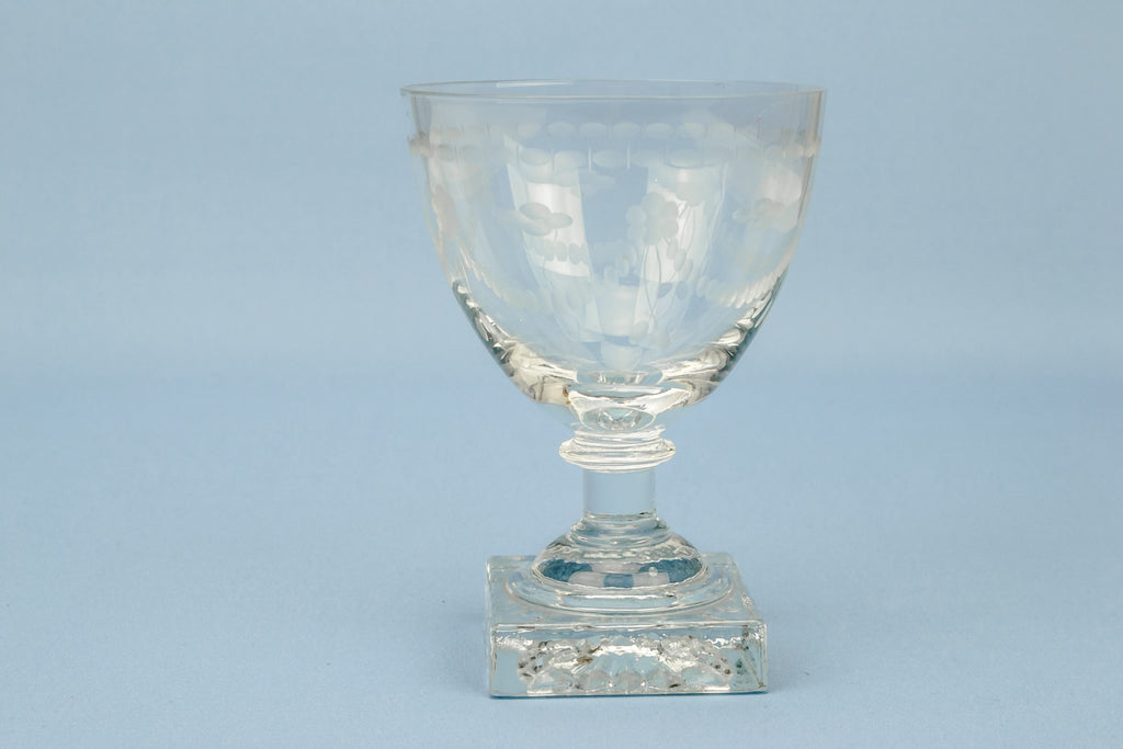 Engraved wine glass