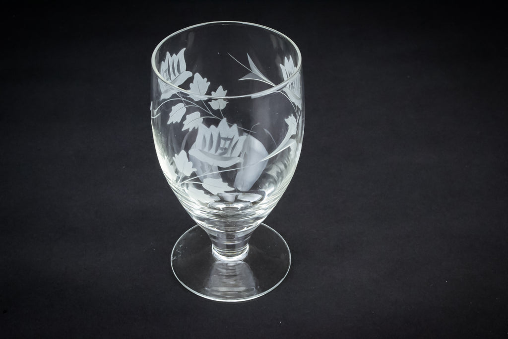 3 engraved wine glasses