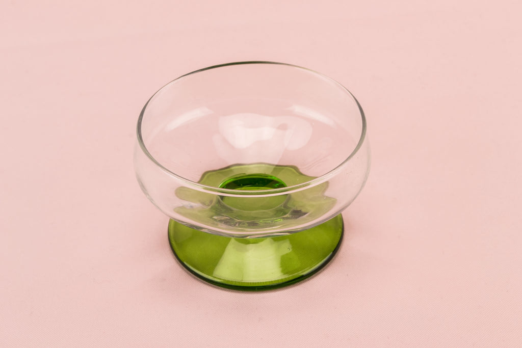 6 dessert green glass bowls