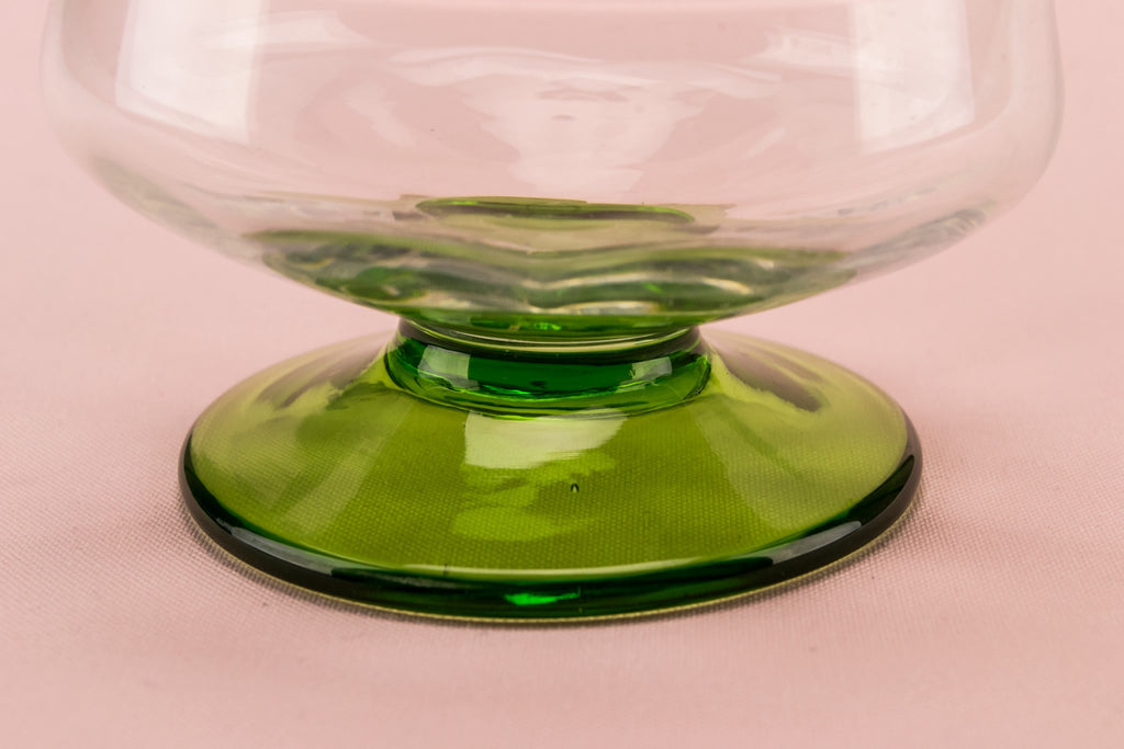 6 dessert green glass bowls