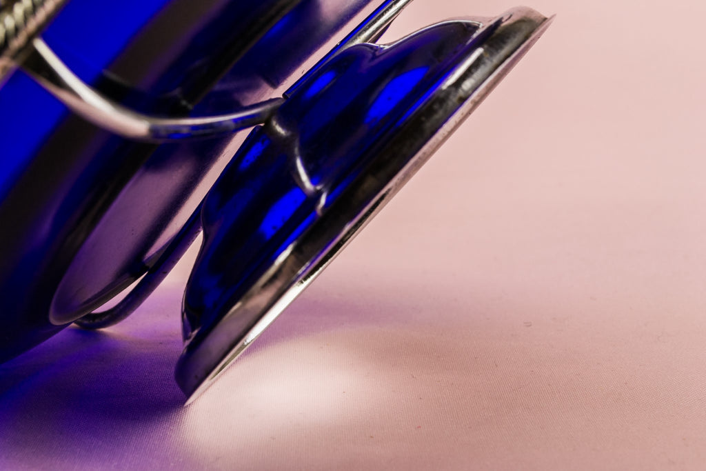 Blue serving bowl