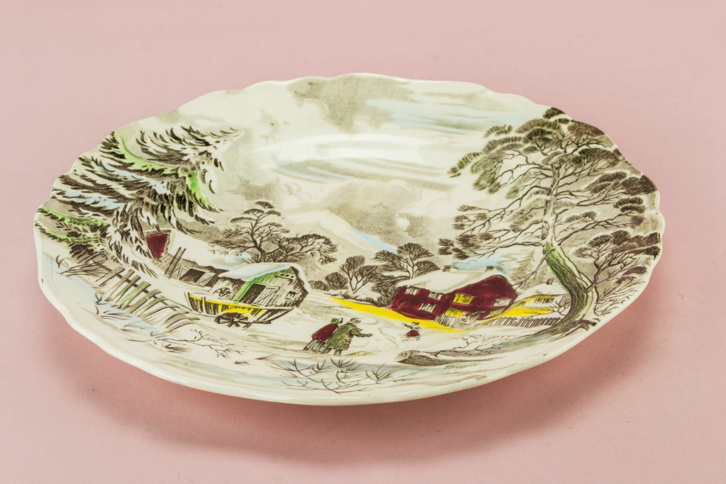 Country scene serving plate