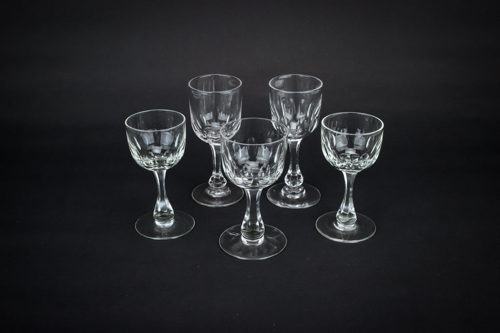 5 hexagonal port glasses