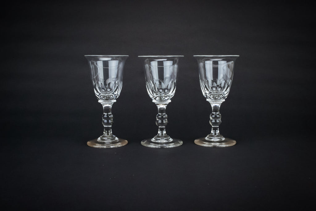 Dessert wine cut glass, English 19th Century